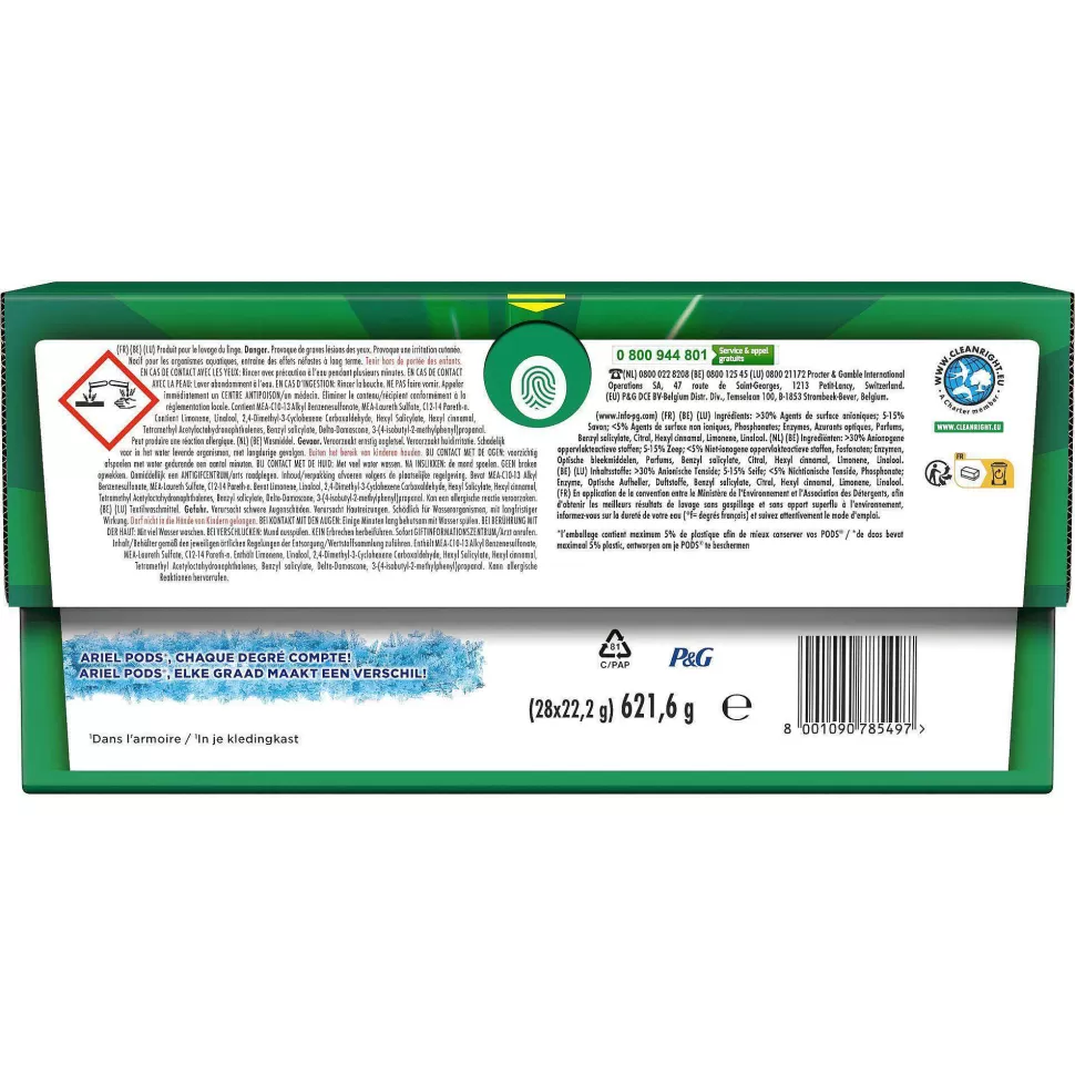 Sale Pods+, +Touch Van Unst Color Vloeibaar Wasmiddelcapsules - 4 X 28 Wasbeurten - 112 Wasbeurten Huishoudmiddelen