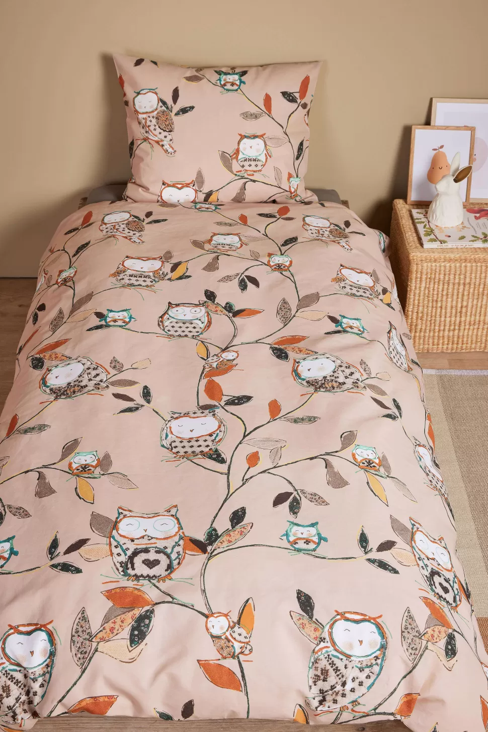 Store Katoenen Dekbedovertrek Baby Owlsome (100X135 Cm) Beddengoed