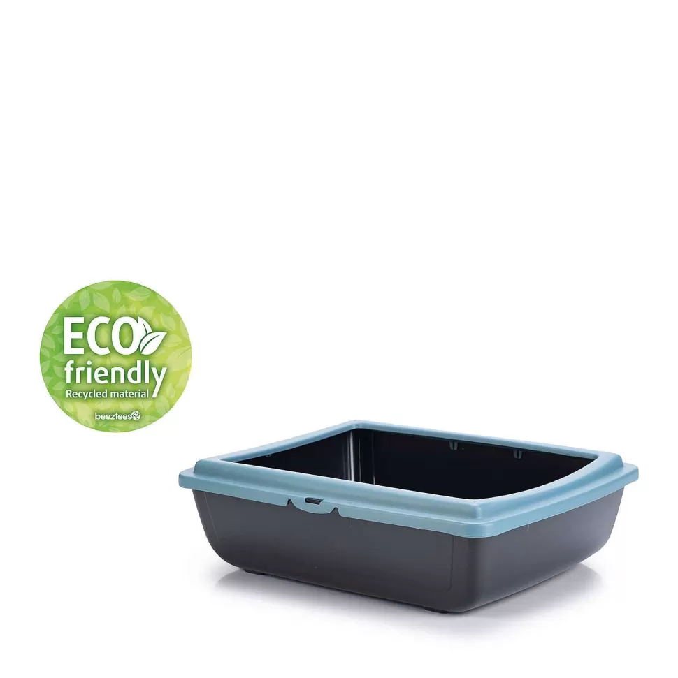 Shop Kattenbak Juliet Eco Blauw/Zwart 48X38X14 Cm Dierbenodigdheden