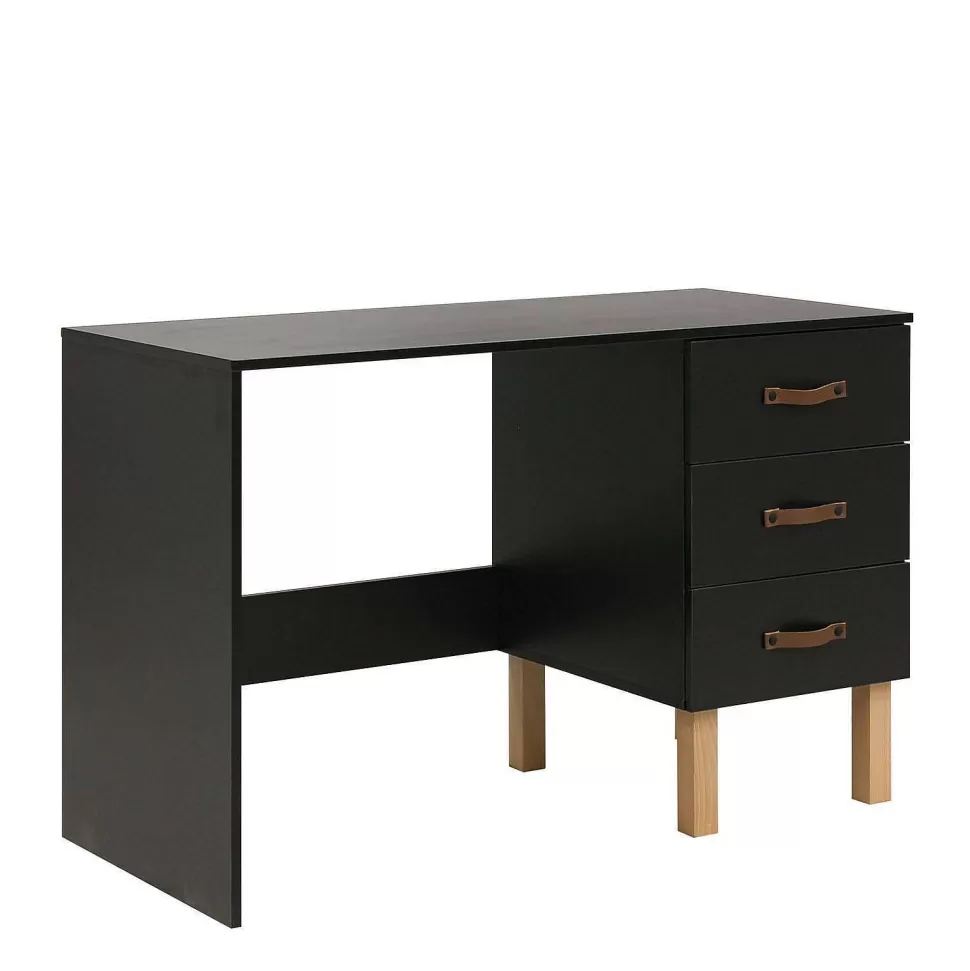 Cheap Bureau Floris Mat Zwart/Naturel Bureaus