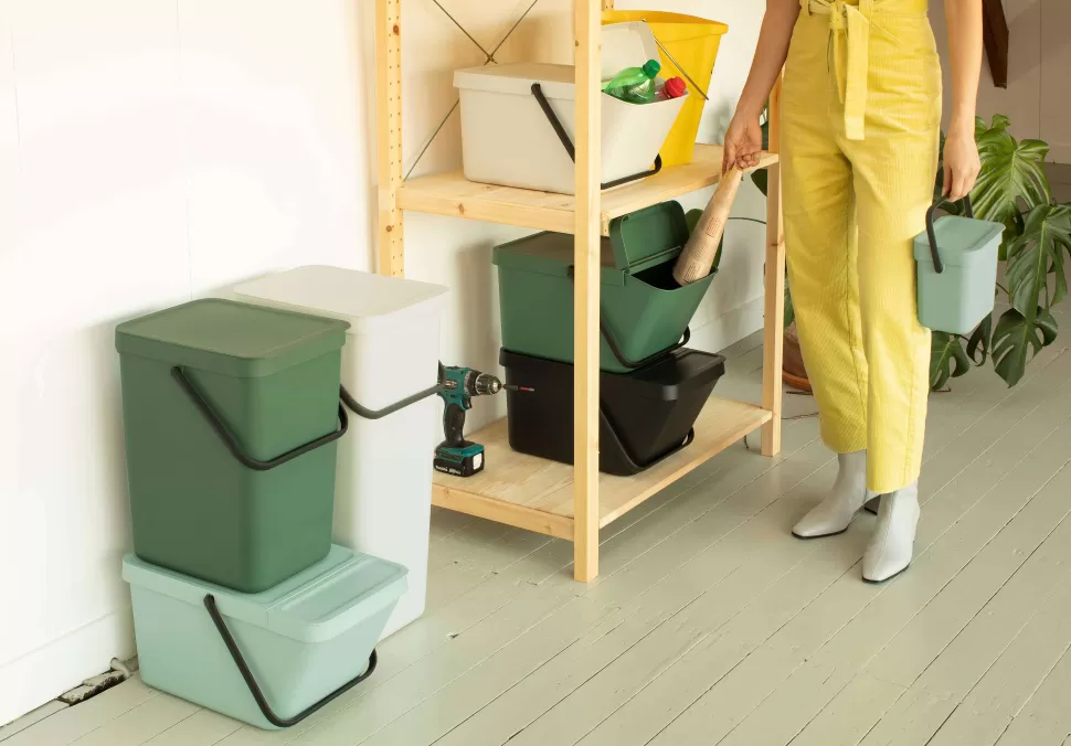 Shop Sort & Go Stapelbaar Stapelbare Afvalemmer (20L) Prullenbakken