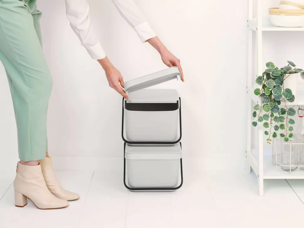Clearance Sort & Go Stapelbaar Stapelbare Afvalemmer (20L) Prullenbakken