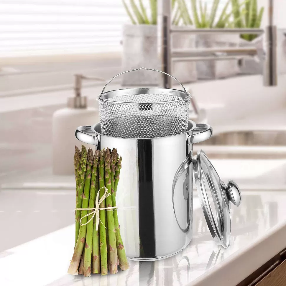 Shop Aspergepan Met Glazen Deksel - Rvs - O 16 Cm / 4.0 Liter Pannen