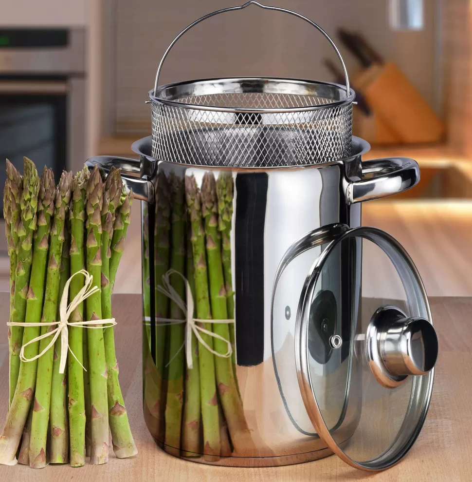 Shop Aspergepan Met Glazen Deksel - Rvs - O 16 Cm / 4.0 Liter Pannen