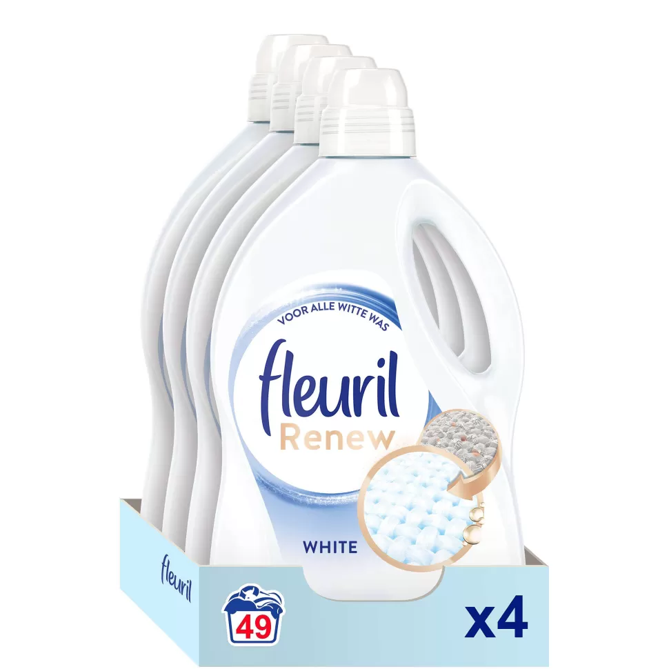 Online Renew Liquid White - - Vloeibaar Wasmiddel - Voordeelverpakking - 4 X 49 Wasbeurten - 196 Wasbeurten Huishoudmiddelen