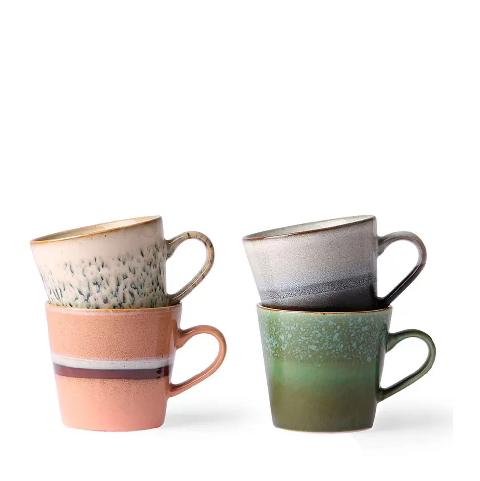Clearance Cappuccinomok 70'S (O8,5 Cm) (300 Ml) (Set Van 4) Servies