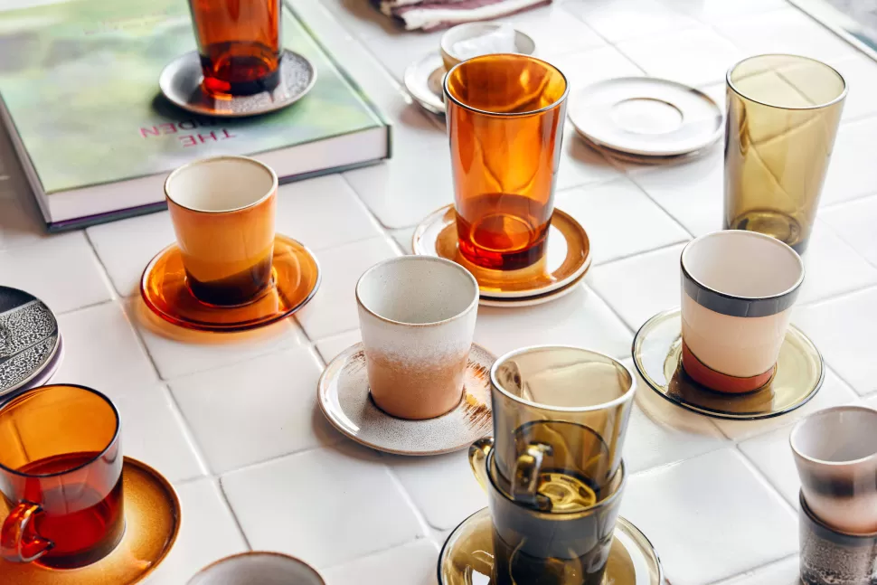 New Koffieglas 70'S (O7,7 Cm) (200 Ml) (Set Van 4) Glazen
