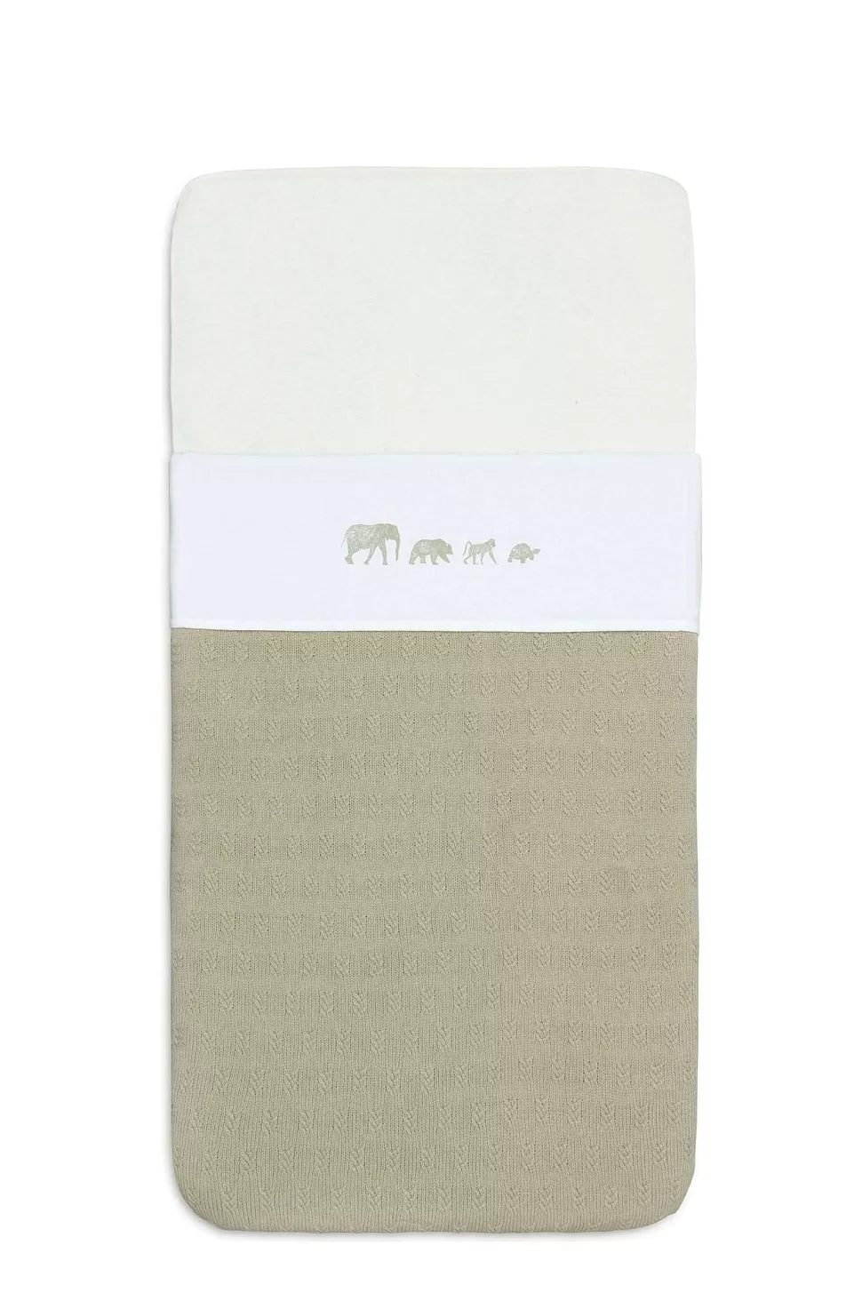 Hot Baby Wieglaken 75X100Cm Animals - Olive Green Kinderbeddengoed