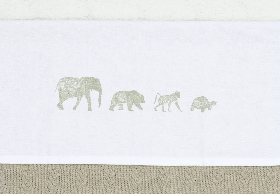 Hot Baby Wieglaken 75X100Cm Animals - Olive Green Kinderbeddengoed