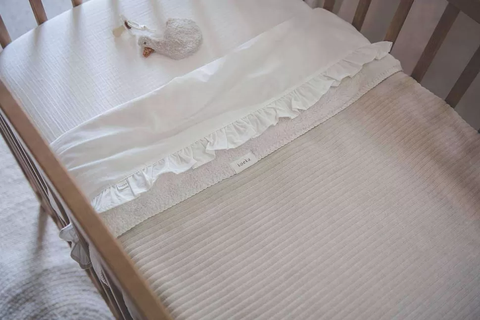 Clearance Ruffle Baby Wieglaken 80X100 Cm Warm White Kinderbeddengoed