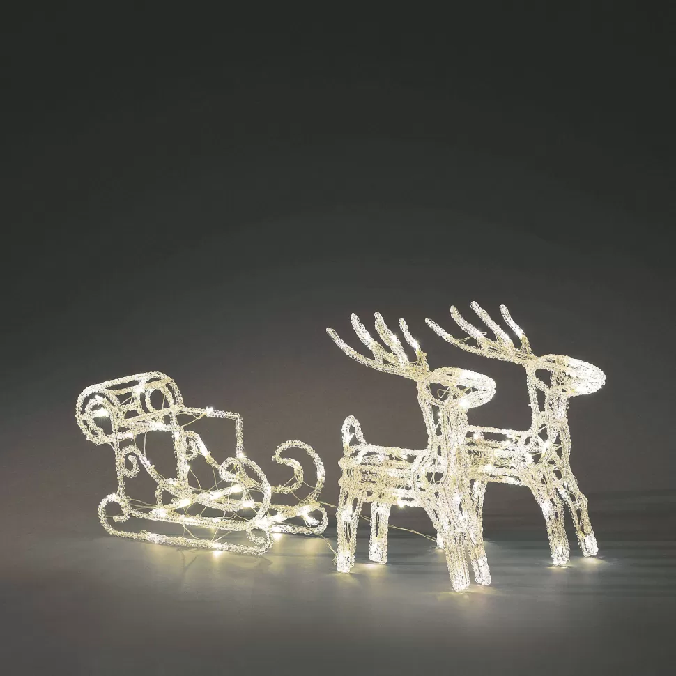 Flash Sale Acryl Rendieren Met Slee (Tuin) (Dimbaar)(42X70 Cm) (96 Led) Kerstverlichting