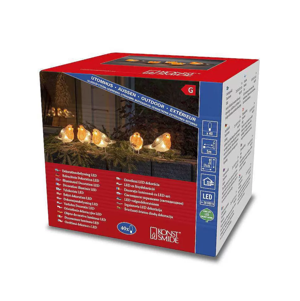 Store Kerstlichtsnoer Vogels (400 Cm) (5 Vogels) (40 Led) (Rood) Kerstverlichting