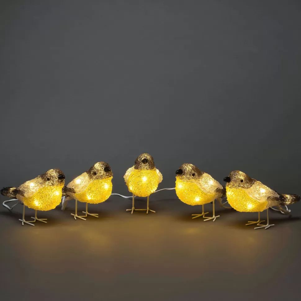 Clearance Kerstlichtsnoer Vogels (40 Led) (5 Vogels) (Geel) Kerstverlichting