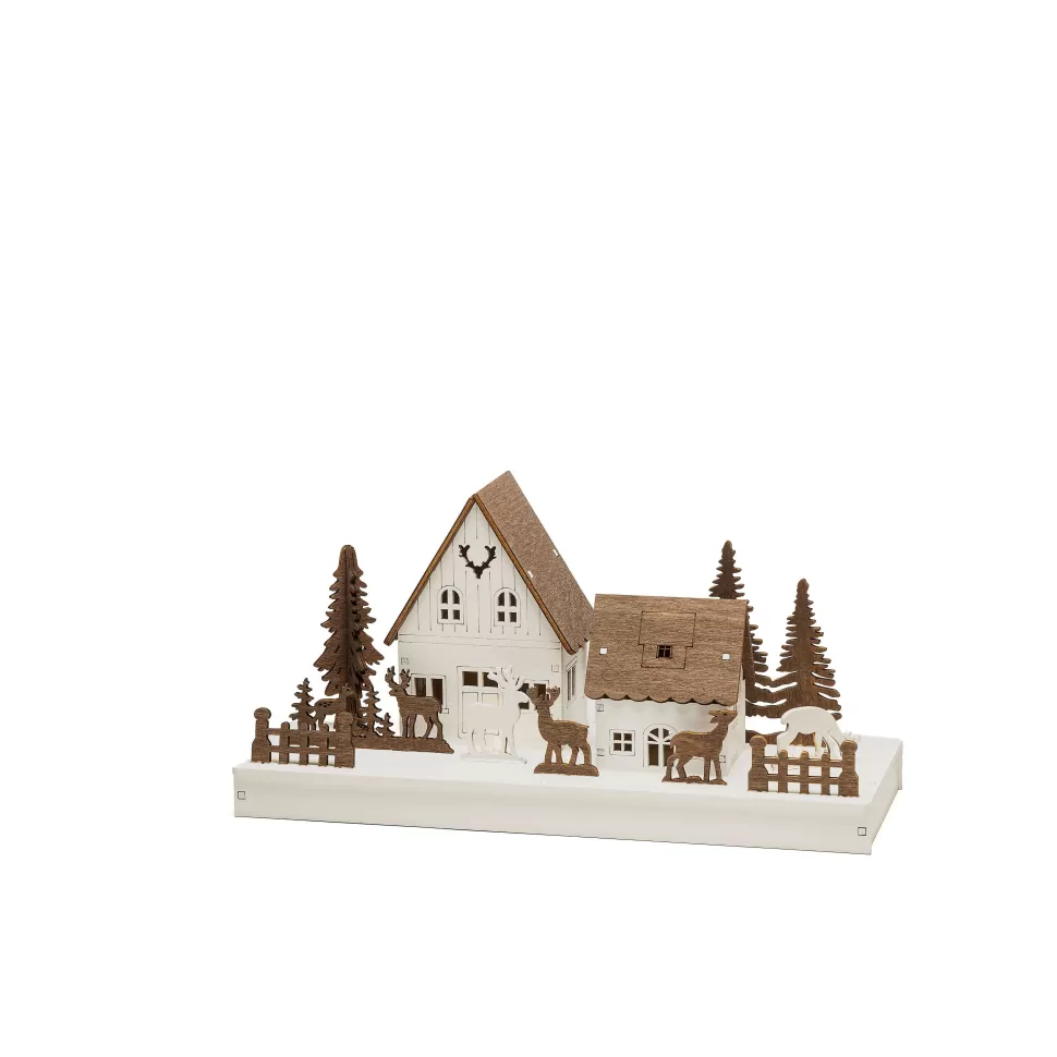 Cheap Silhouet Huis En Reedieren (Op Batterij Met Timer) (14X28 Cm) (6 Led) Kerstverlichting