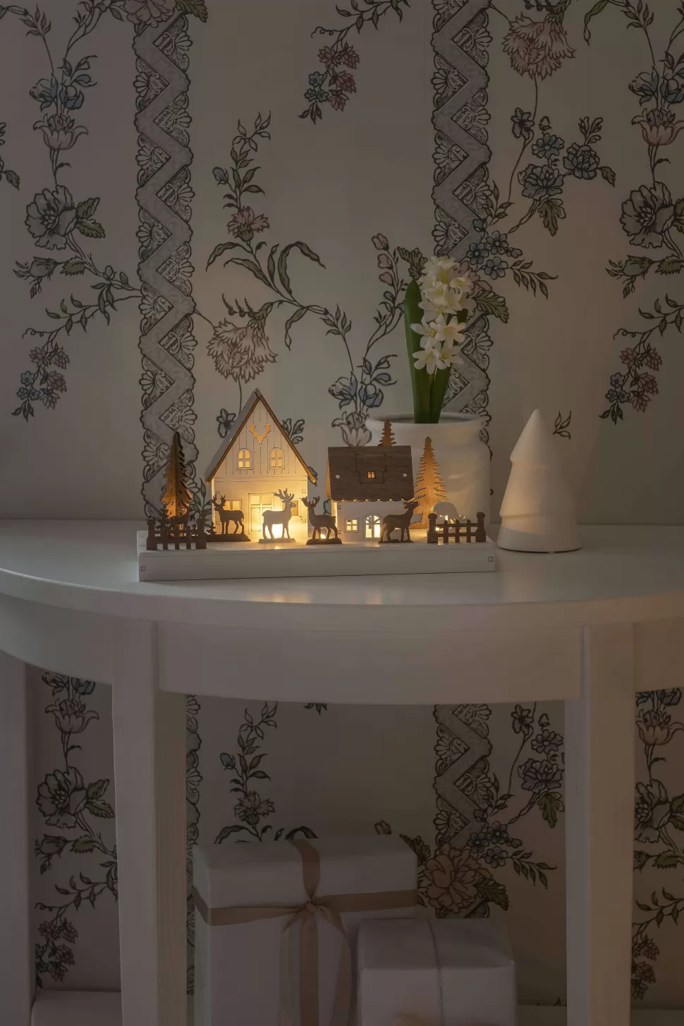 Cheap Silhouet Huis En Reedieren (Op Batterij Met Timer) (14X28 Cm) (6 Led) Kerstverlichting