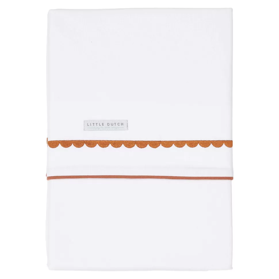 Fashion Baby Ledikantlaken 110X140 Cm Pure Rust Rounded Geborduurd Kinderbeddengoed