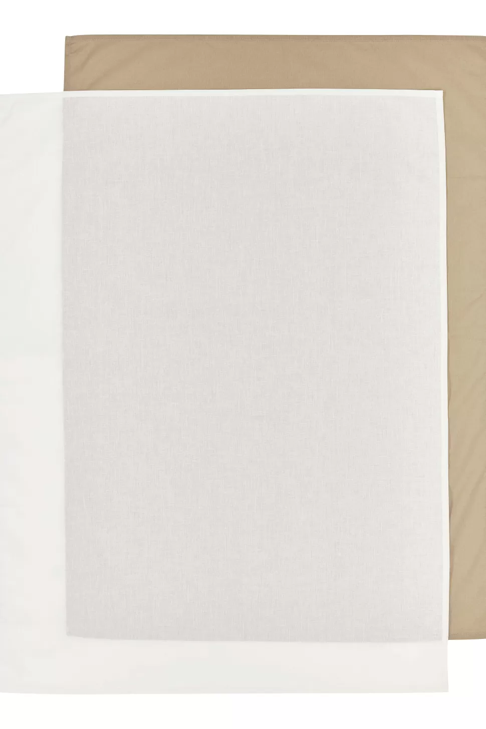 Outlet Baby Ledikantlaken - Set Van 2 100X150 Cm Uni Offwhite/Uni Taupe Kinderbeddengoed