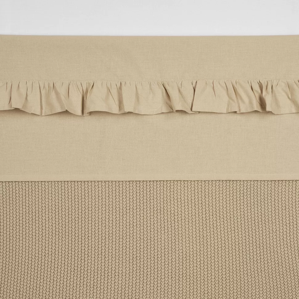 Best Sale Baby Ledikantlaken Ruffle 100X150 Sand Kinderbeddengoed