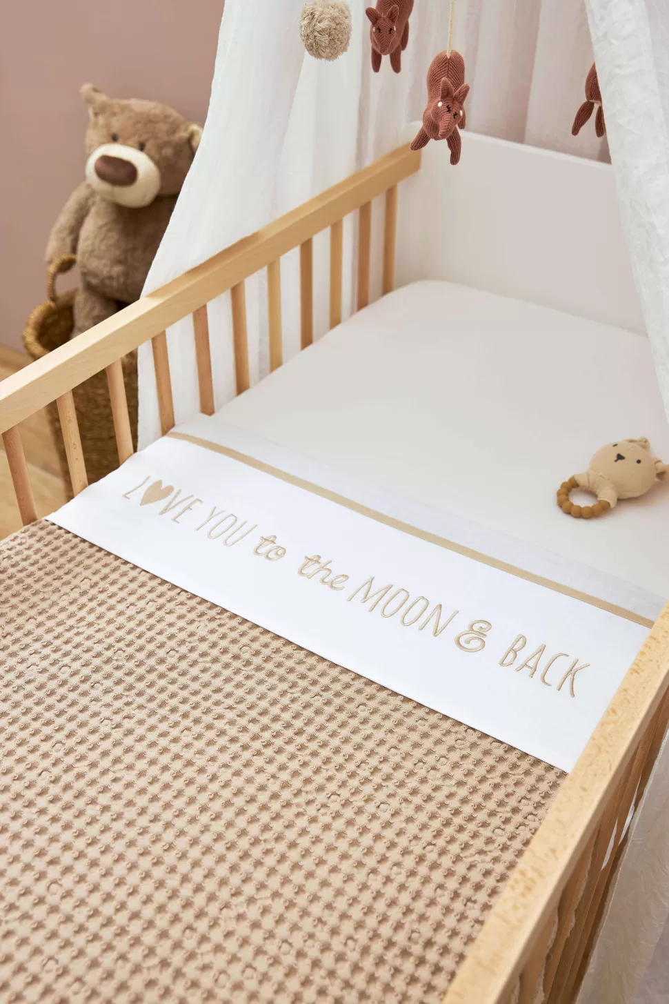 Online Baby Wieglaken 'Love You To The Moon & Back' Sand Kinderbeddengoed