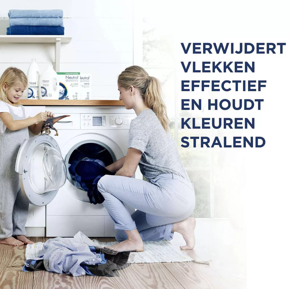 Outlet Parfumvrij Kleur Waspoeder - 4 X 18 Wasbeurten - Voordeelverpakking - 72 Wasbeurten Huishoudmiddelen