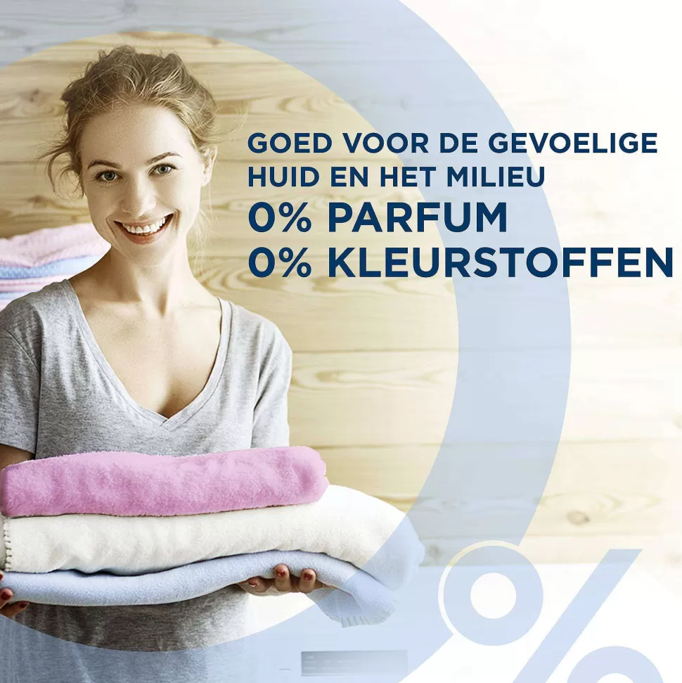 Outlet Parfumvrij Kleur Waspoeder - 4 X 18 Wasbeurten - Voordeelverpakking - 72 Wasbeurten Huishoudmiddelen