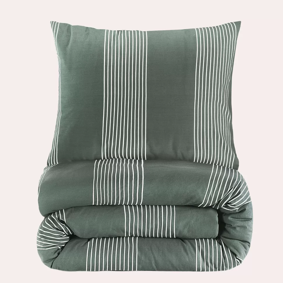 Online Katoenen Dekbedovertrek 1 Persoons Wide Stripe (140X220 Cm) Beddengoed