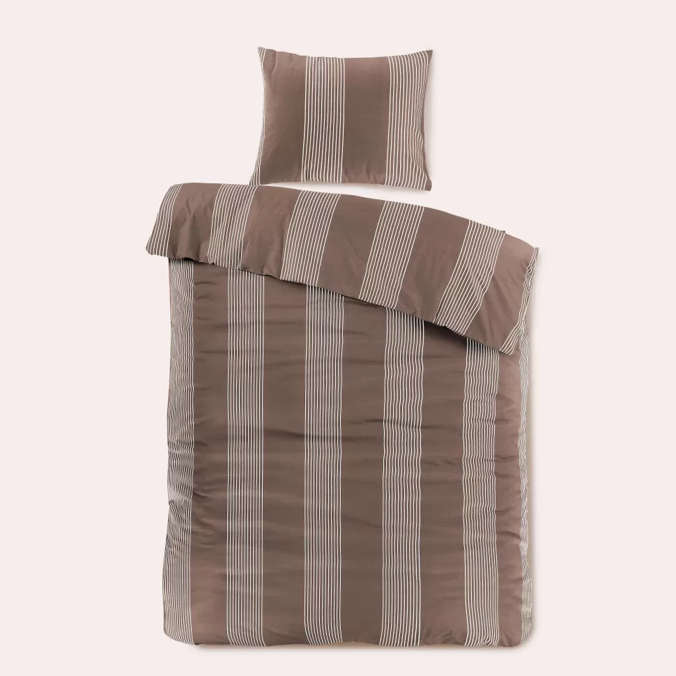 Discount Katoenen Dekbedovertrek 1 Persoons Wide Stripe (140X220 Cm) Beddengoed