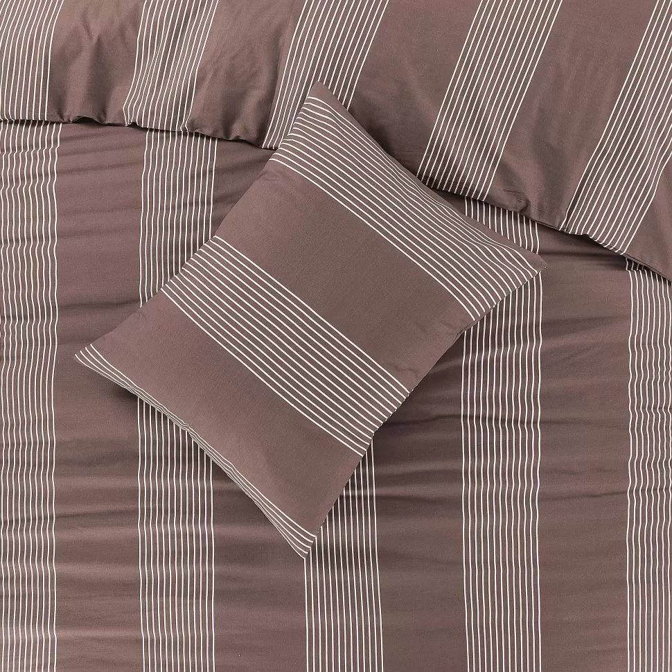 Discount Katoenen Dekbedovertrek 1 Persoons Wide Stripe (140X220 Cm) Beddengoed