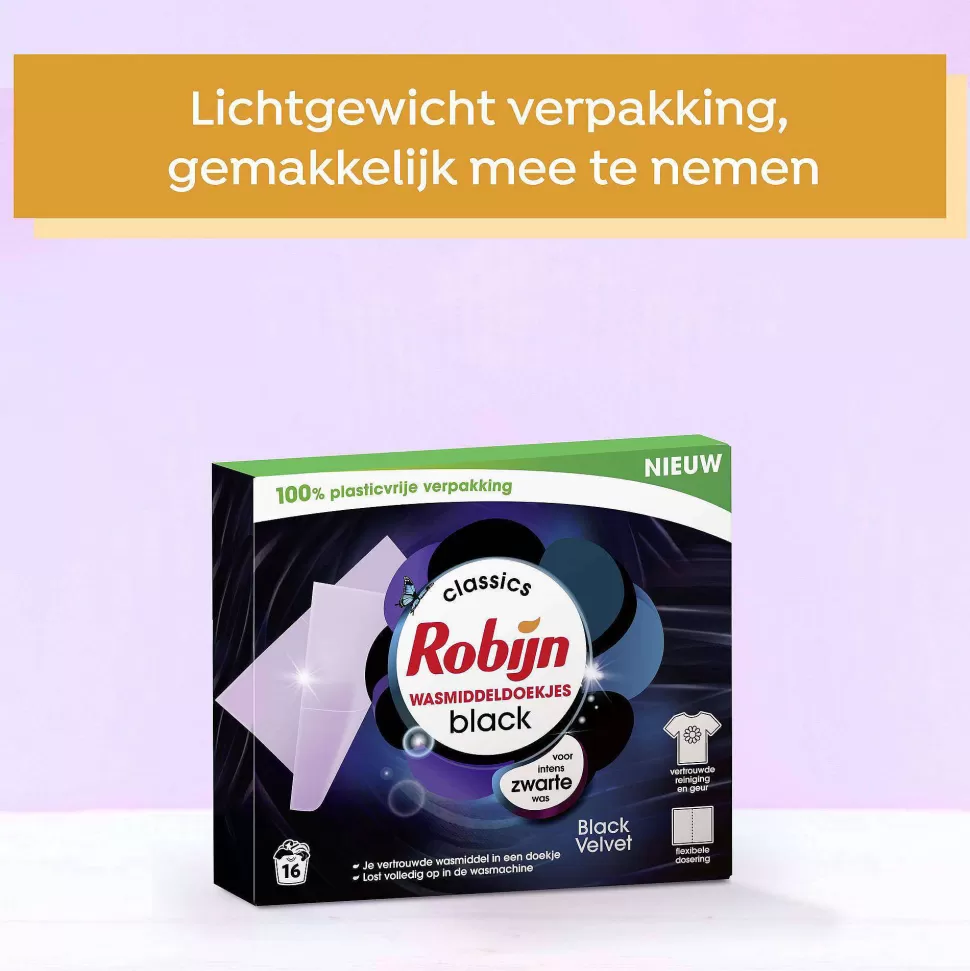 Fashion Classics Black Velvet Wasmiddeldoekjes - 4 X 16 Wasstrips - Voordeelverpakking - 64 Wasbeurten Huishoudmiddelen