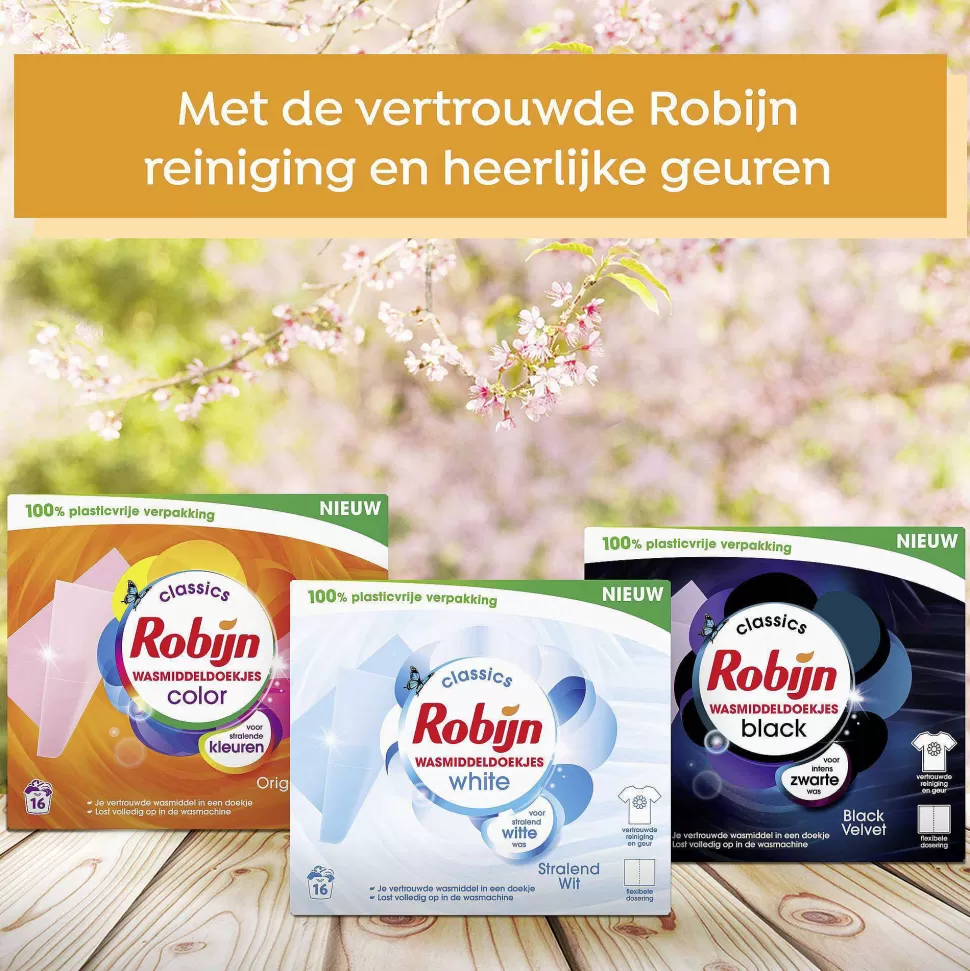 New Classics Stralend Wit Wasmiddeldoekjes - 4 X 16 Wasstrips - Voordeelverpakking - 64 Wasbeurten Huishoudmiddelen