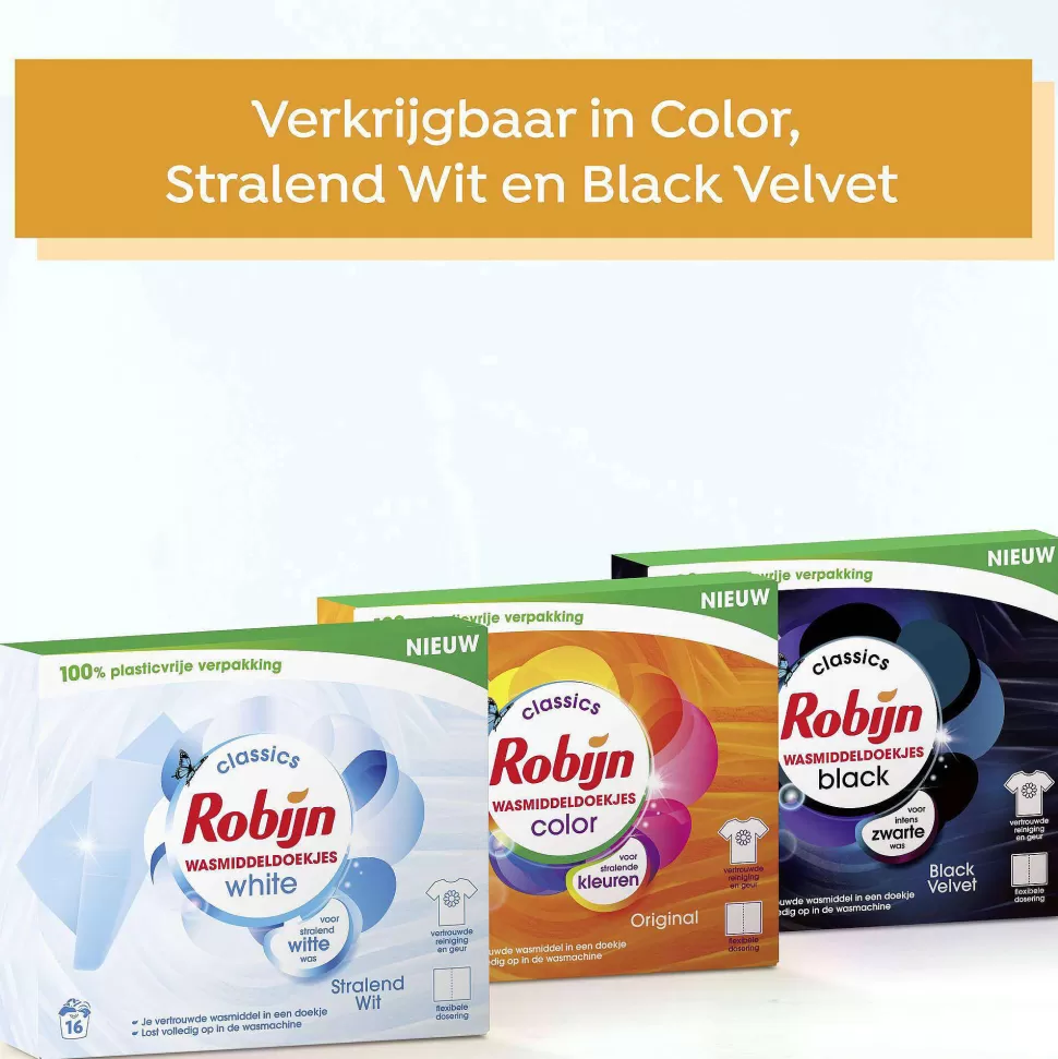 New Classics Stralend Wit Wasmiddeldoekjes - 4 X 16 Wasstrips - Voordeelverpakking - 64 Wasbeurten Huishoudmiddelen
