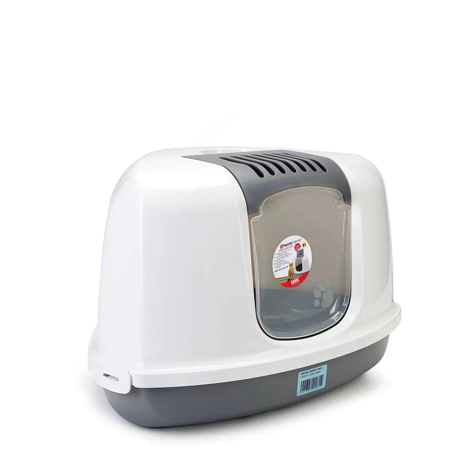 Best Sale Nestor Corner - Kattenbak - Grijs/Wit - 58X45X40 Cm Dierbenodigdheden