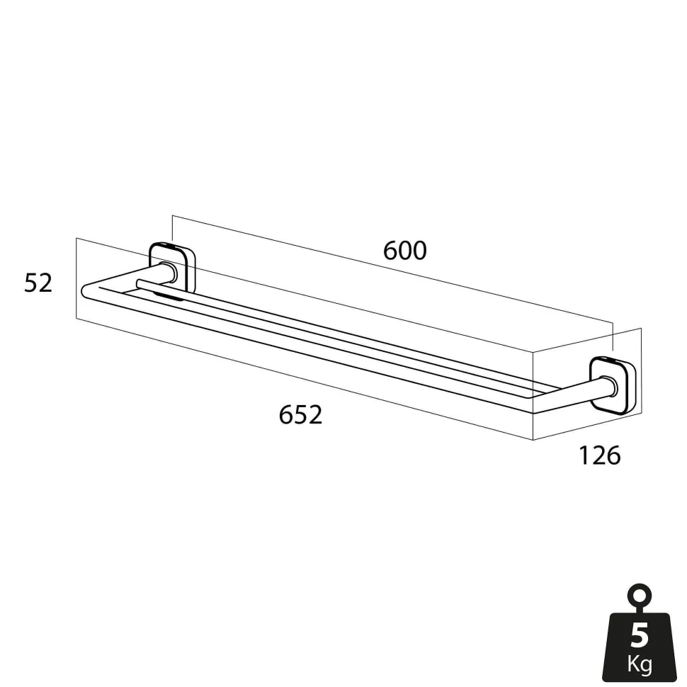 Discount Handdoekrek Carv (65,2X12,6 Cm) Badkameraccessoires