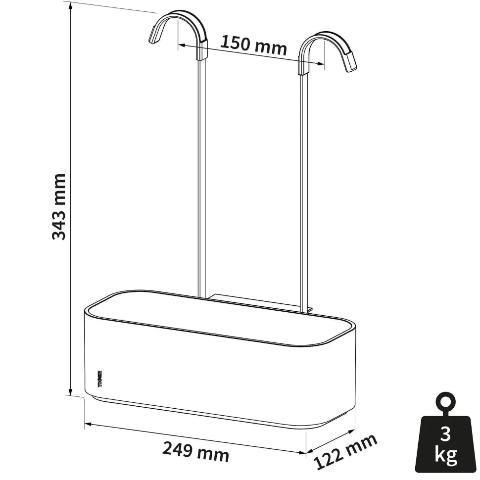 Online Ophangbaar Douchemandje 2-Store (34,3X24,9X12,2 Cm) Badkameraccessoires