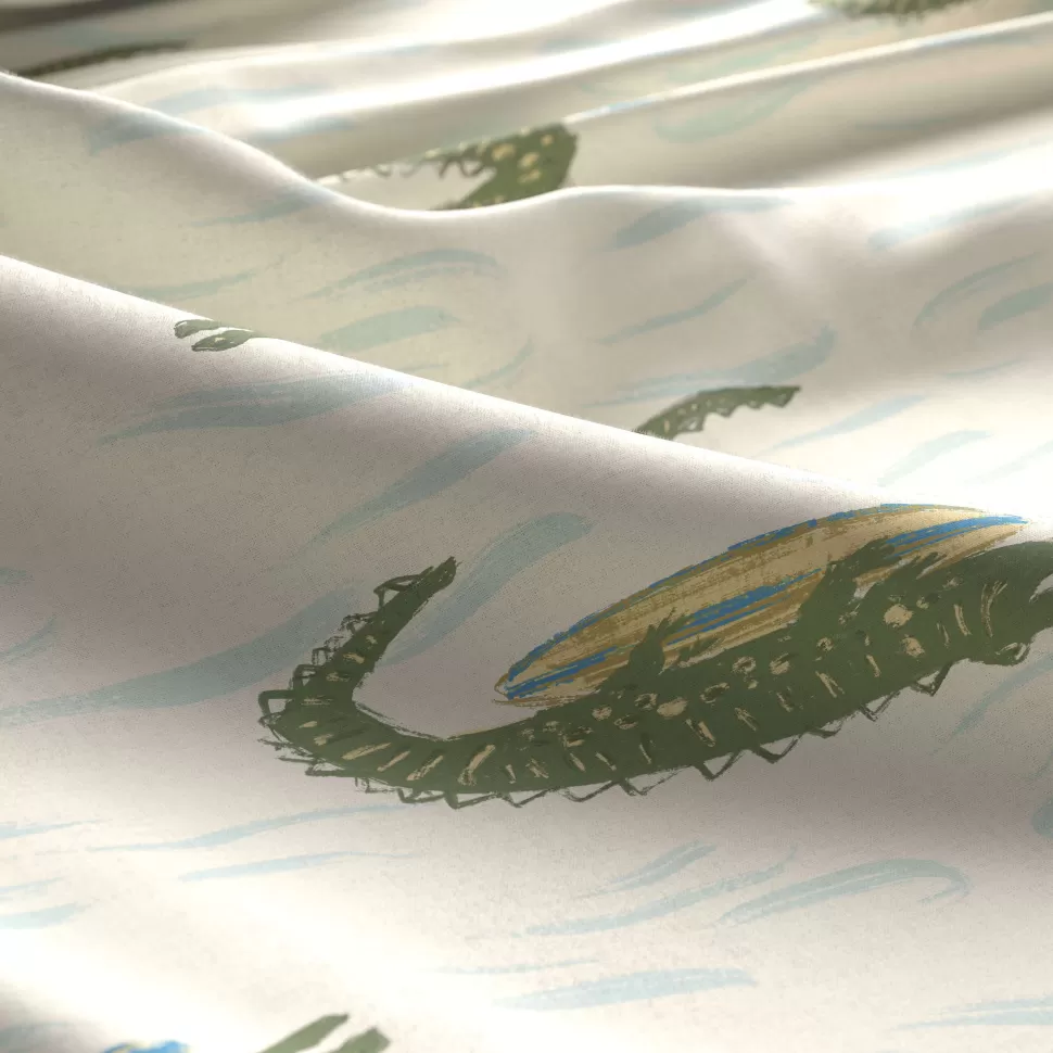 Outlet Katoenen Dekbedovertrek 1 Persoons Surfin Croco (140X200 Cm) Beddengoed