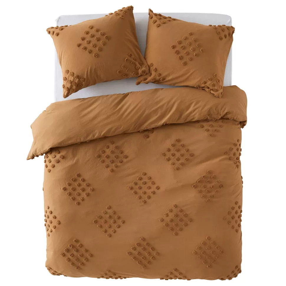 Discount Katoenen Dekbedovertrek Met Tufted Patroon 1 Persoons (140X220 Cm) Beddengoed