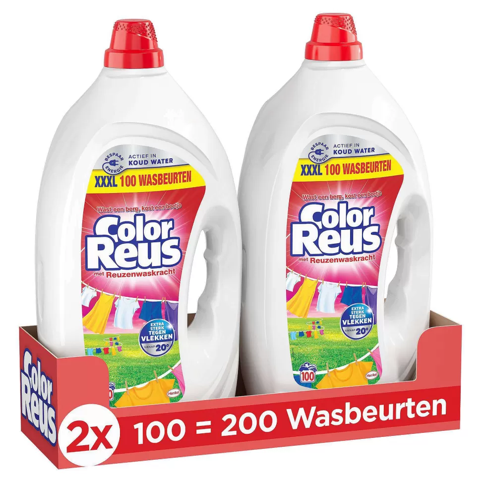Store Color Reus Gel - Vloeibaar Wasmiddel - Gekleurde Was - Voordeelverpakking - 2 X 100 Wasbeurten - 200 Wasbeurten Huishoudmiddelen