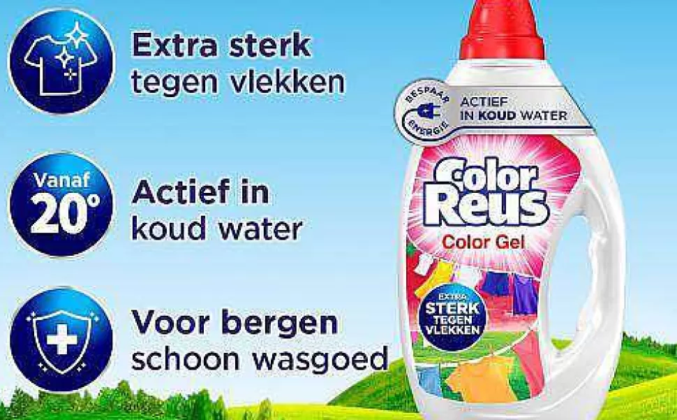 Discount Color Reus Gel - Vloeibaar Wasmiddel - Gekleurde Was - Voordeelverpakking - 6 X 19 Wasbeurten - 114 Wasbeurten Huishoudmiddelen