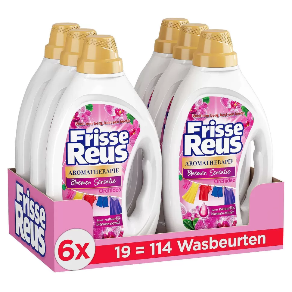 Online Gel Orchidee - Vloeibaar Wasmiddel - Gekleurde Was - Voordeelverpakking - 6 X 19 Wasbeurten - 114 Wasbeurten Huishoudmiddelen