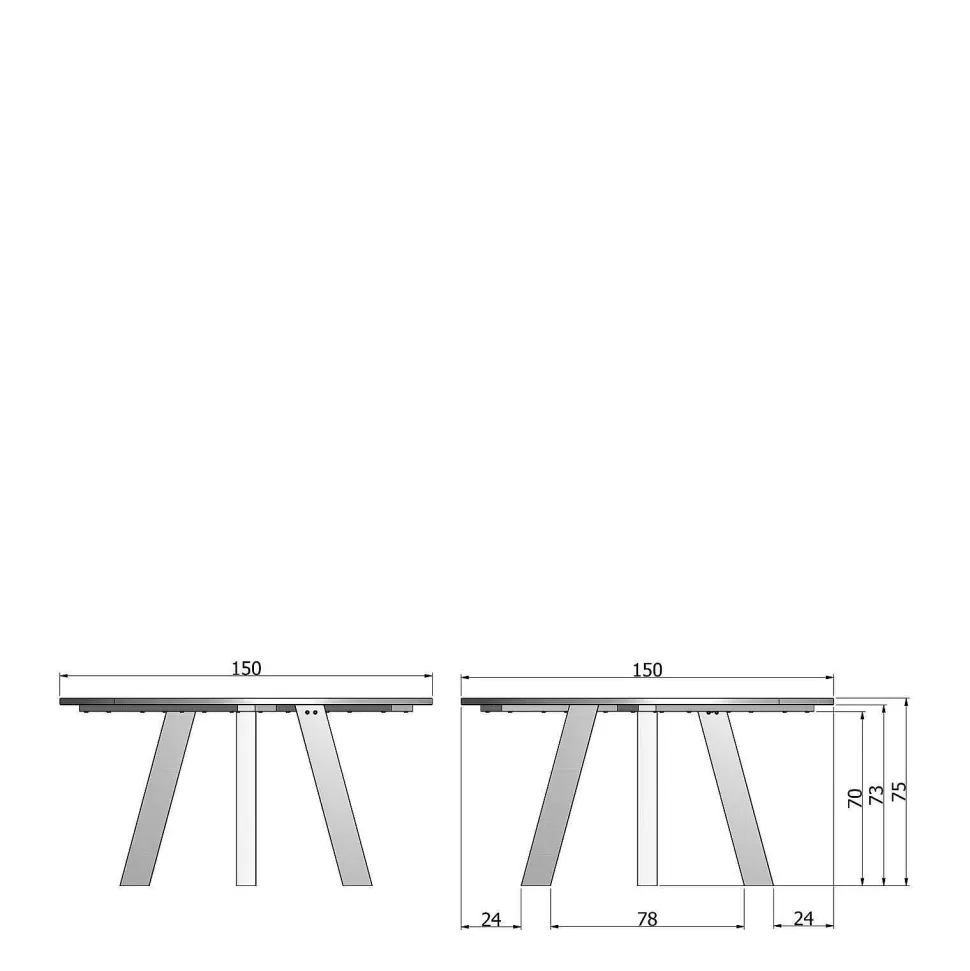 Fashion Eettafel Rhonda Xl 150 Cm Eettafels